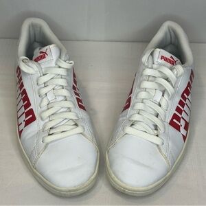 Puma Men's White and Red Casual Sneakers